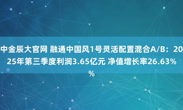 中金辰大官网 融通中国风1号灵活配置混合A/B：2025年第三季度利润3.65亿元 净值增长率26.63%