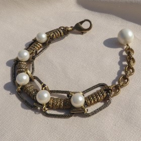 古典珍藏-珍珠軌道手鍊